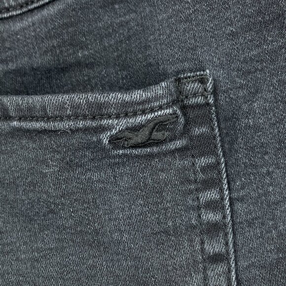 Hollister 7 28 Gray Black Stretch Ultra High Rise Denim Jean Shorts‎ 3" Inseam - Picture 3 of 6